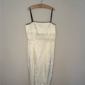 Laundry By Shelli Segal White Sheath Cocktail Dress with Spaghetti Straps